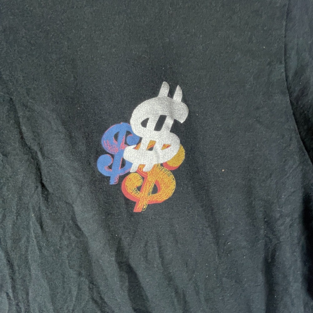 Andy Warhol Shirt Women Small Black Dollar Sign Uniqlo Sleeve Pop‎ Art Money Art
